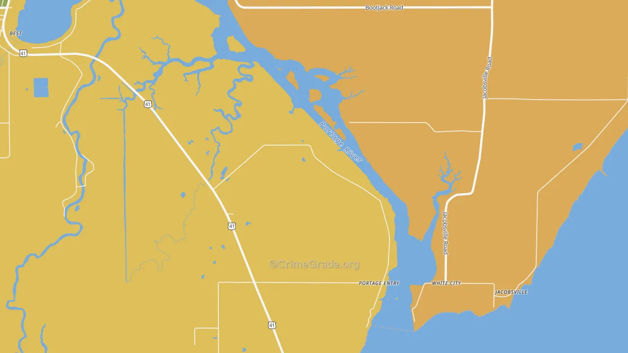 Portage Entry, MI Map of Burglary Rates