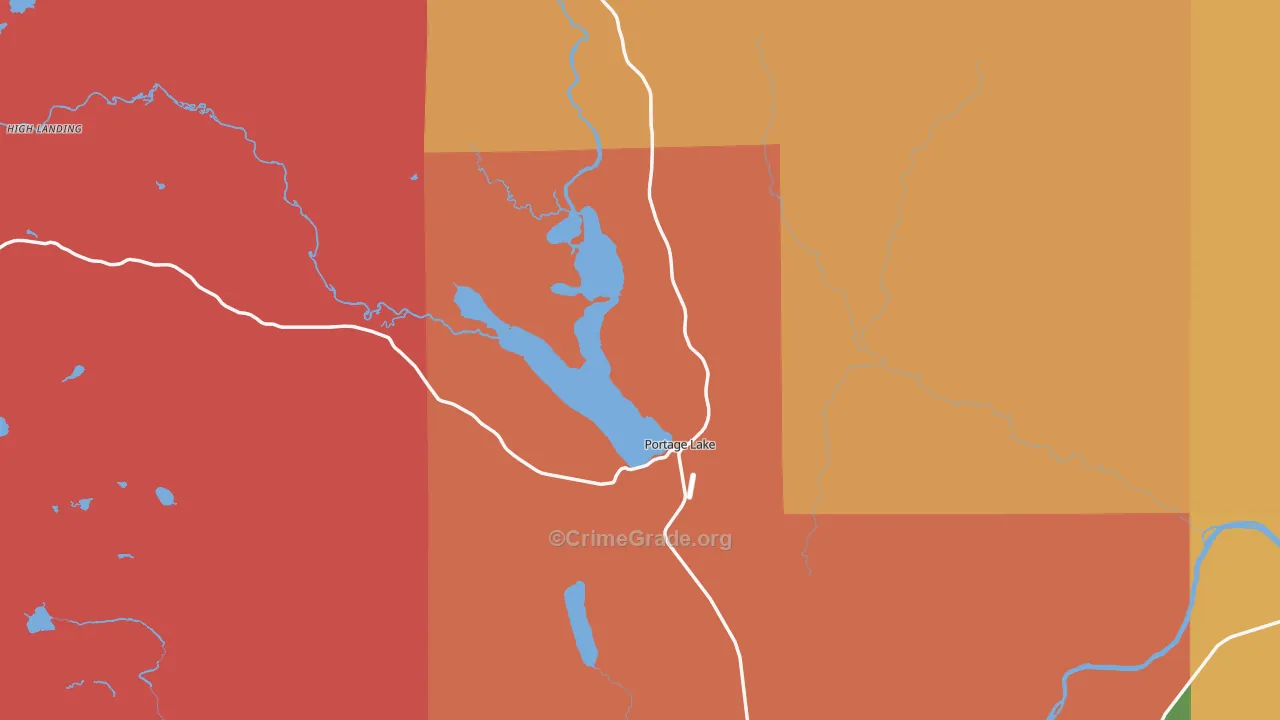 Portage, ME Map of Burglary Rates