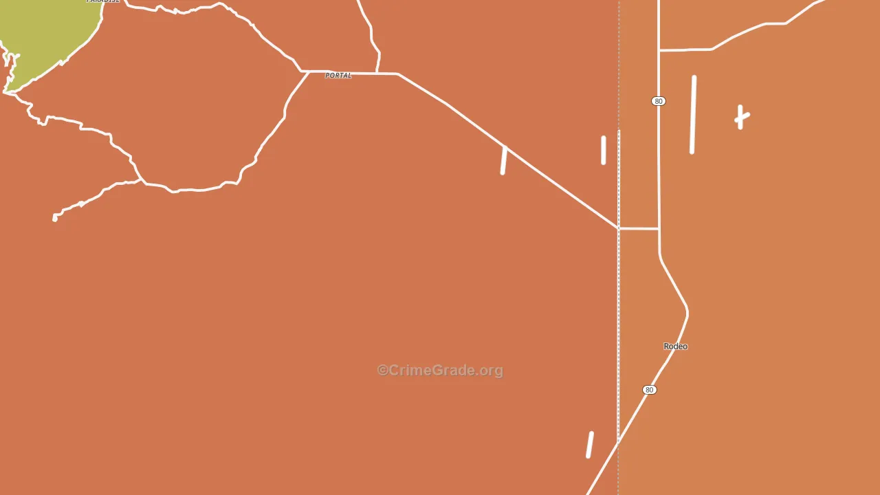 Portal, AZ Map of Burglary Rates