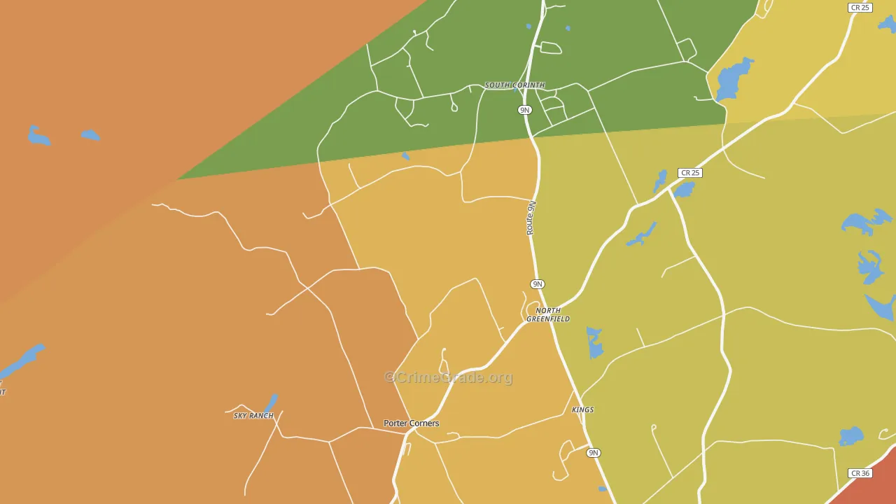 Porter Corners, NY Map of Burglary Rates