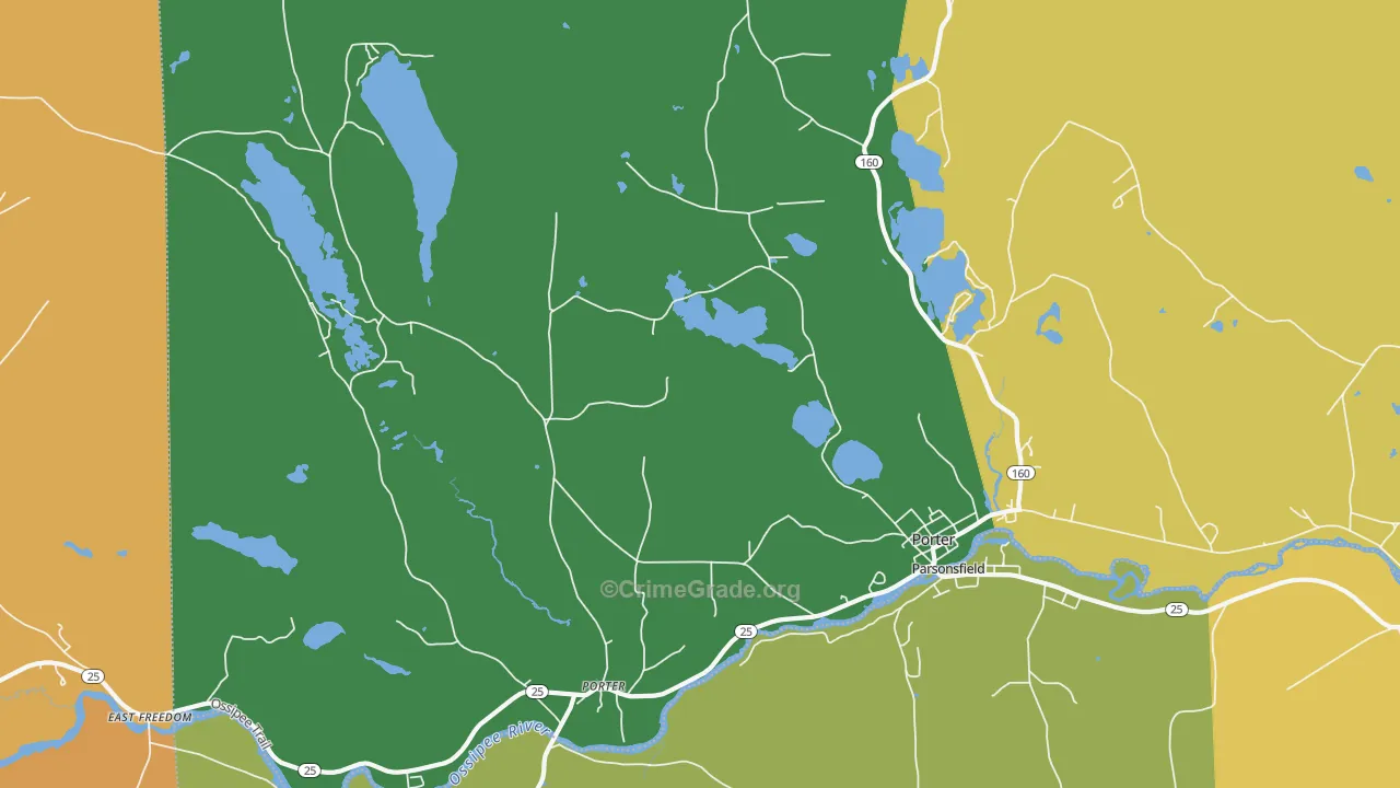 Porter, ME Map of Burglary Rates