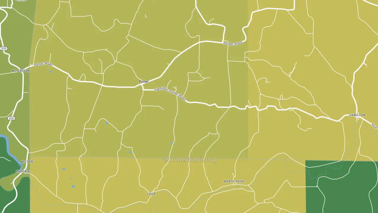 Porter, PA Map of Burglary Rates