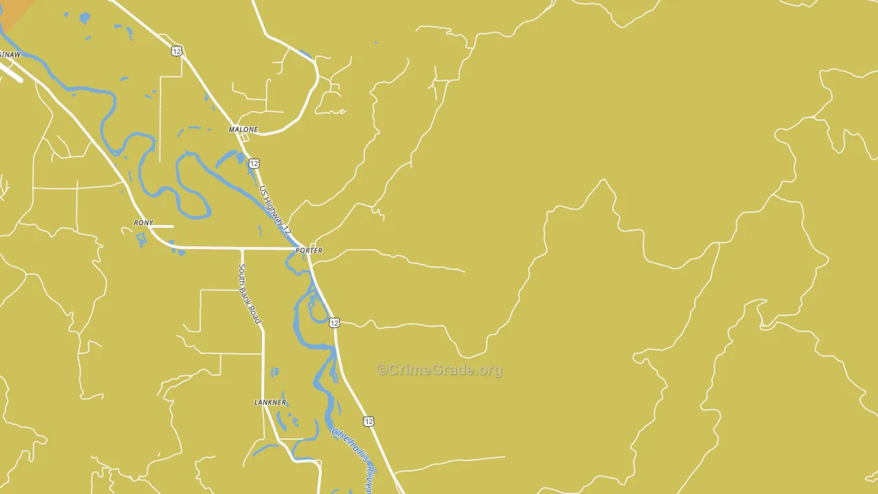 Porter, WA Map of Burglary Rates