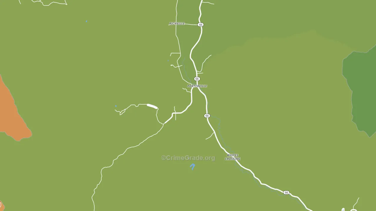 Porterville, UT Map of Burglary Rates