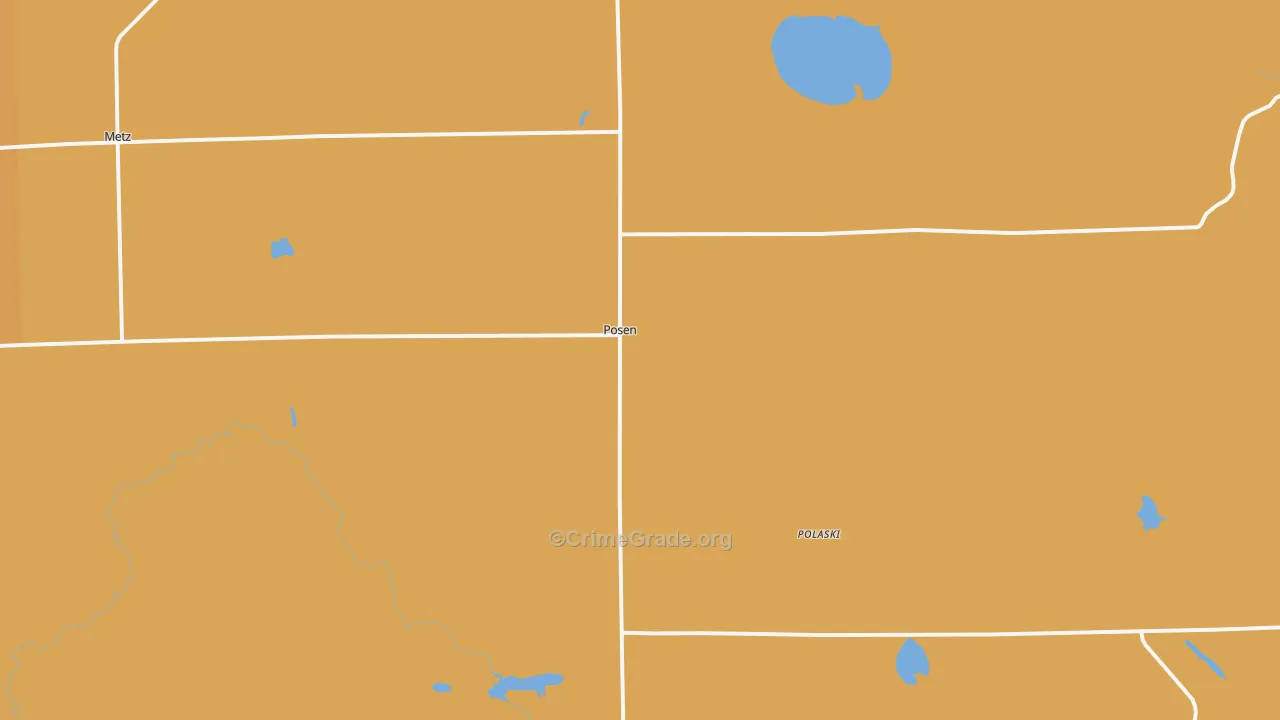 Posen, MI Map of Burglary Rates
