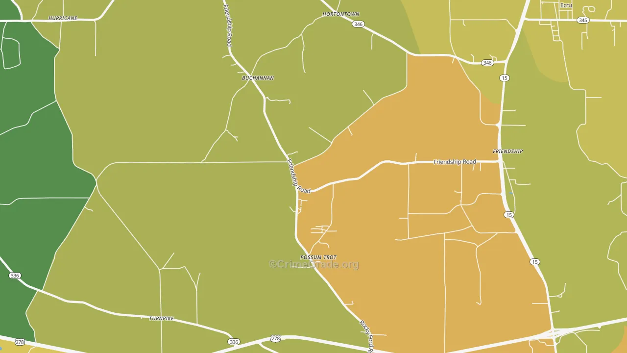 Possum Trot, MS Map of Burglary Rates