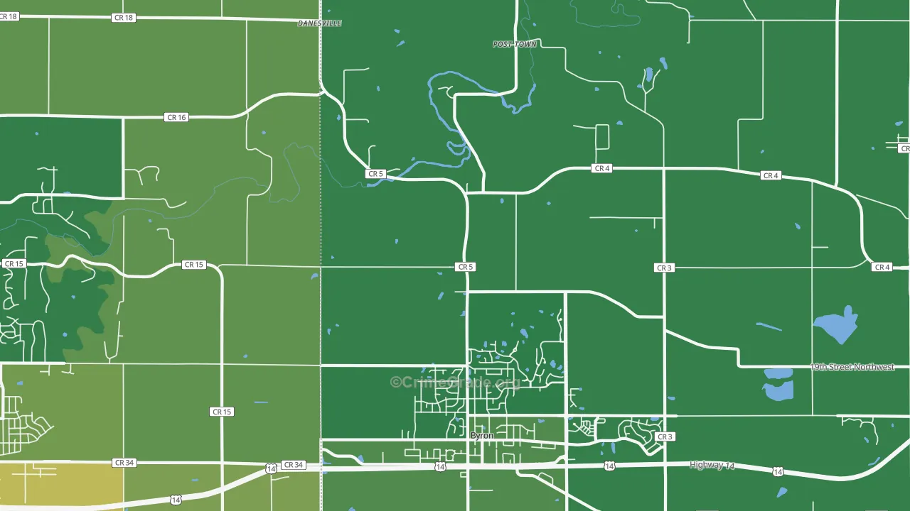 Post Town, MN Map of Burglary Rates