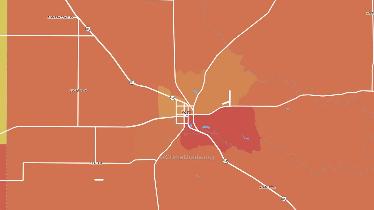 Post, TX Map of Burglary Rates