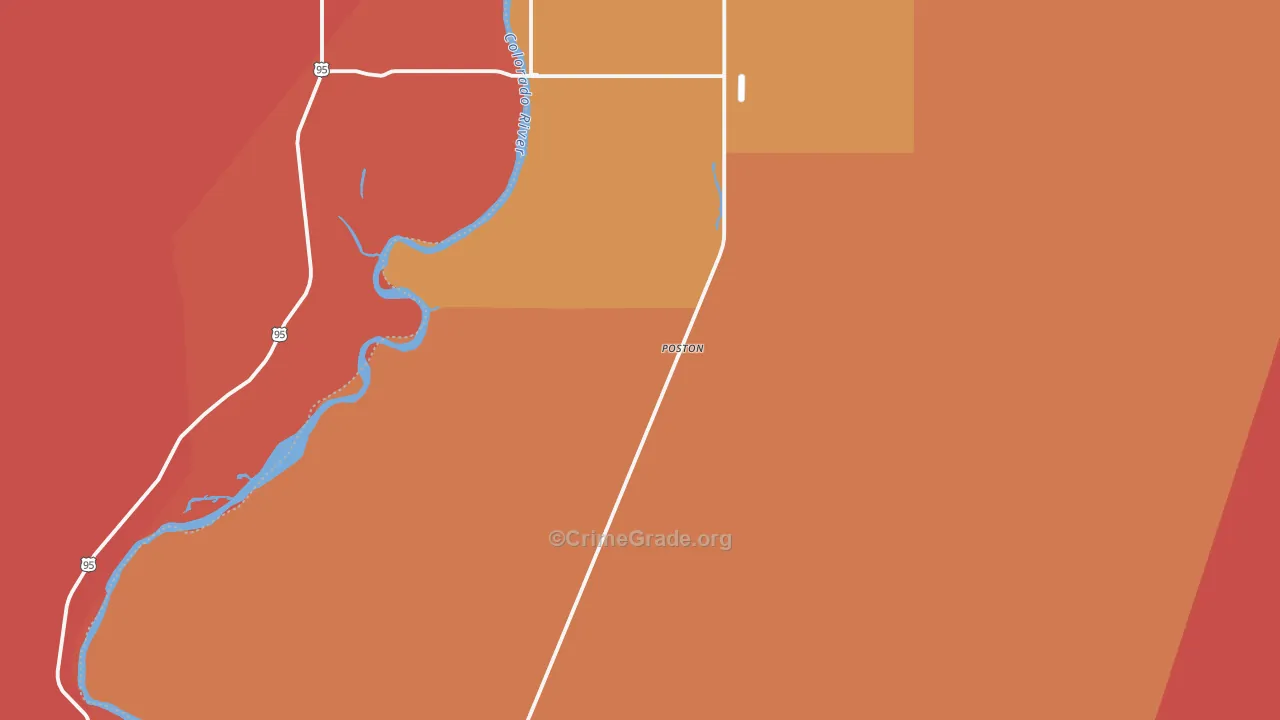 Poston, AZ Map of Burglary Rates