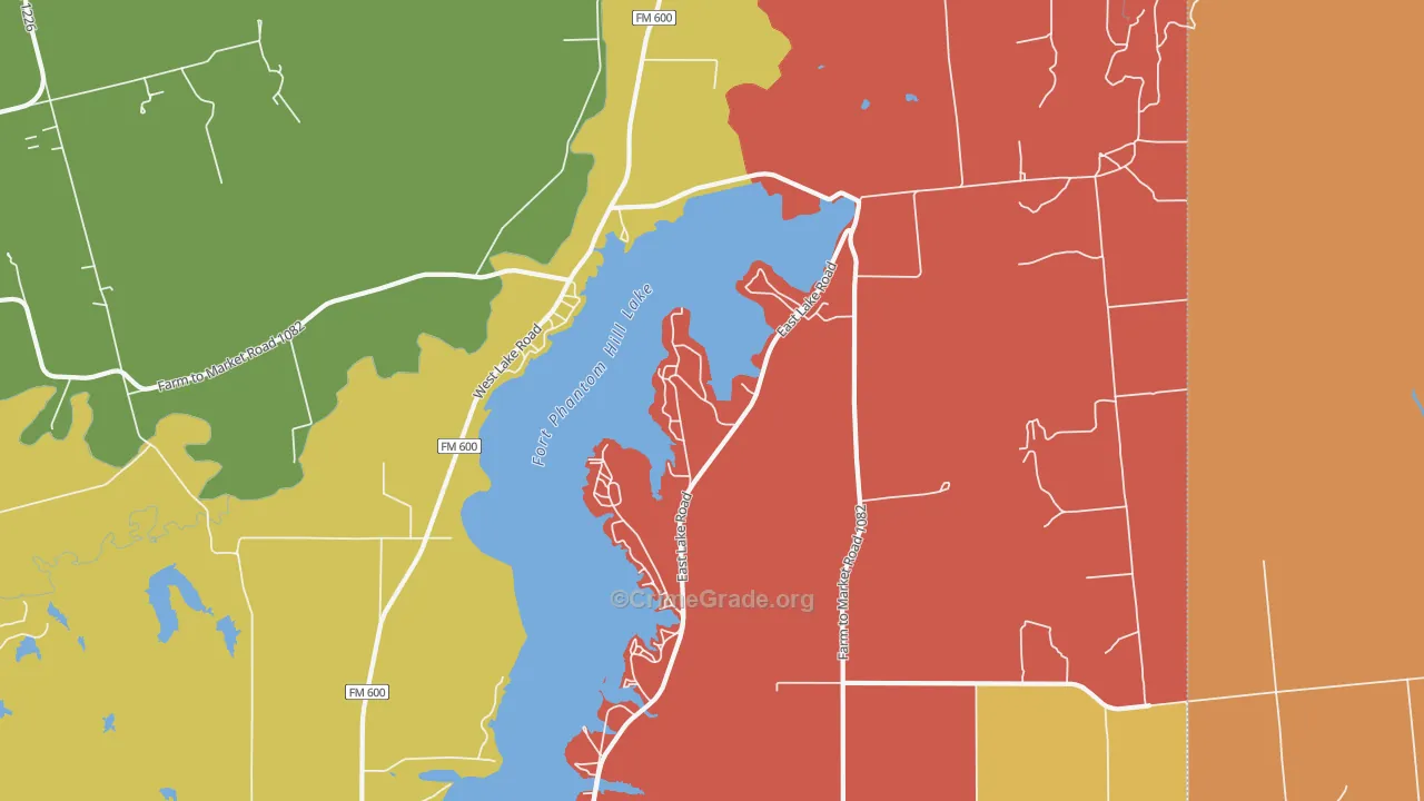 Potosi, TX Map of Burglary Rates