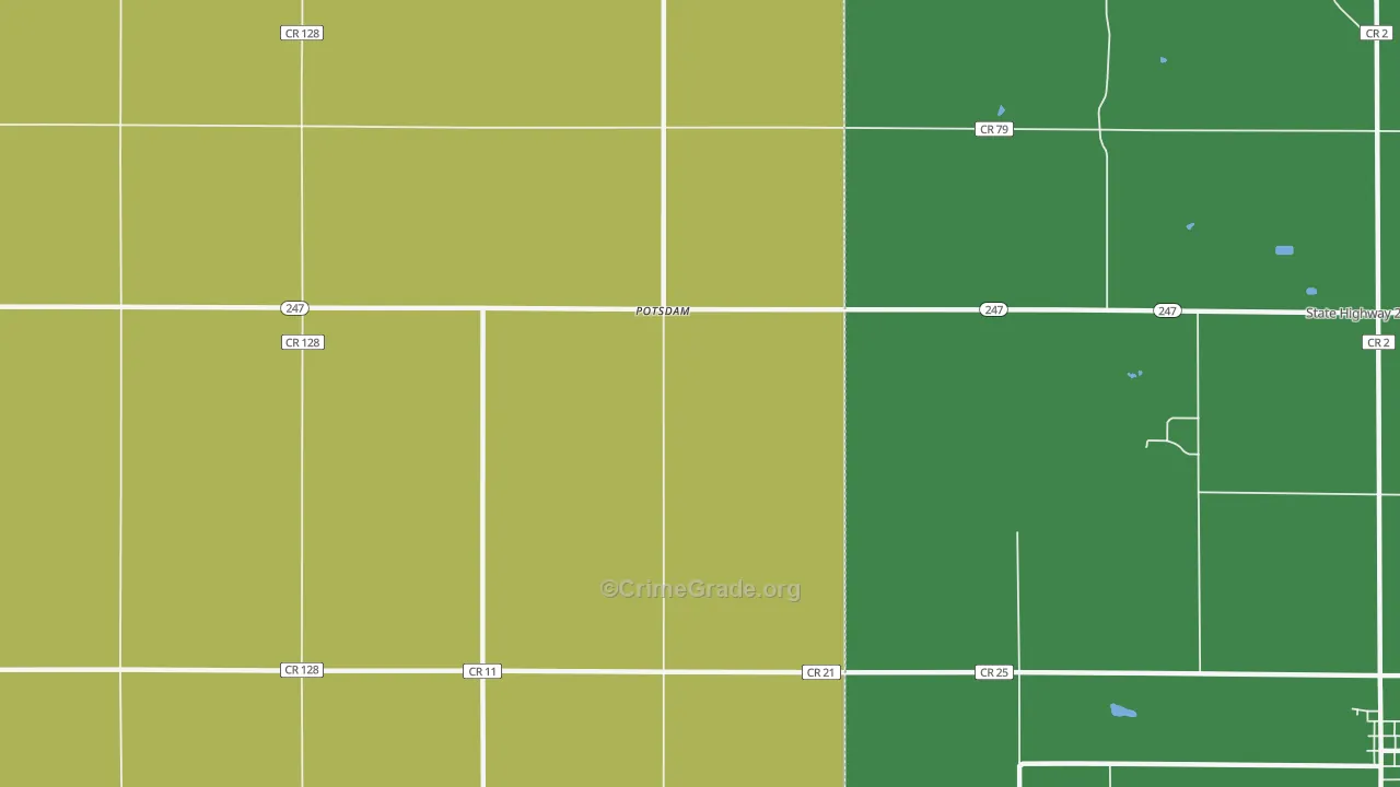 Potsdam, MN Map of Burglary Rates