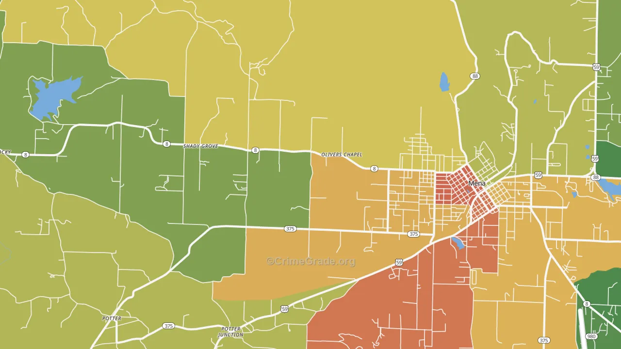 Potter Junction, AR Map of Burglary Rates