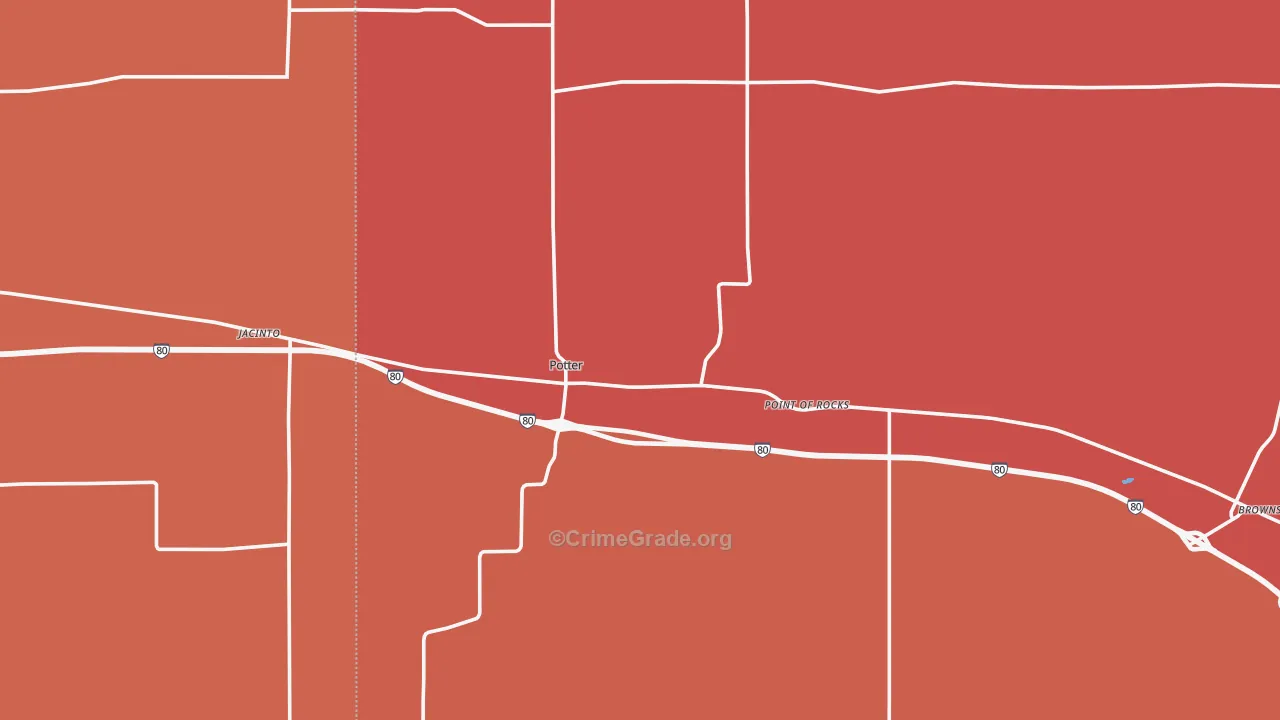 Potter, NE Map of Burglary Rates