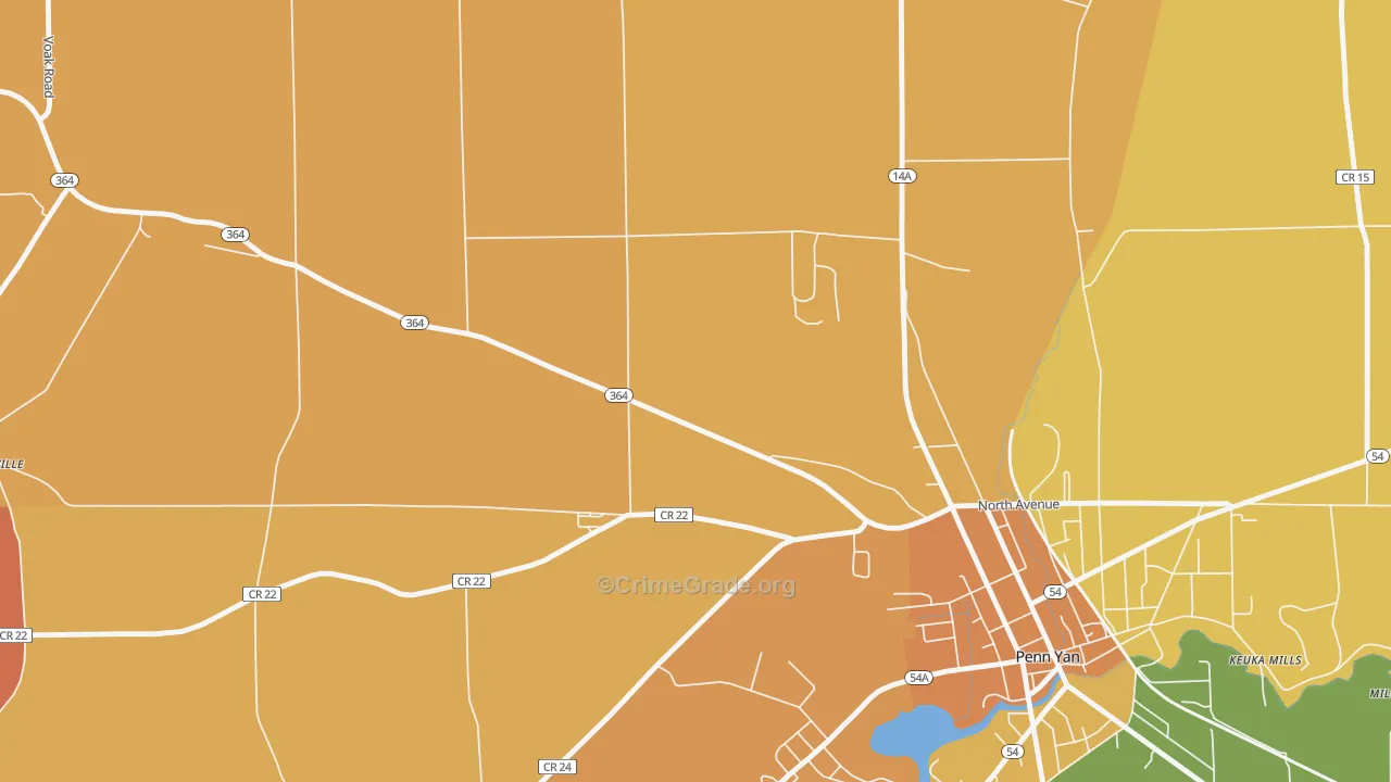 Potter, NY Map of Burglary Rates