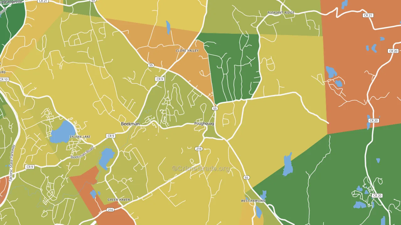 Poughquag, NY Map of Burglary Rates