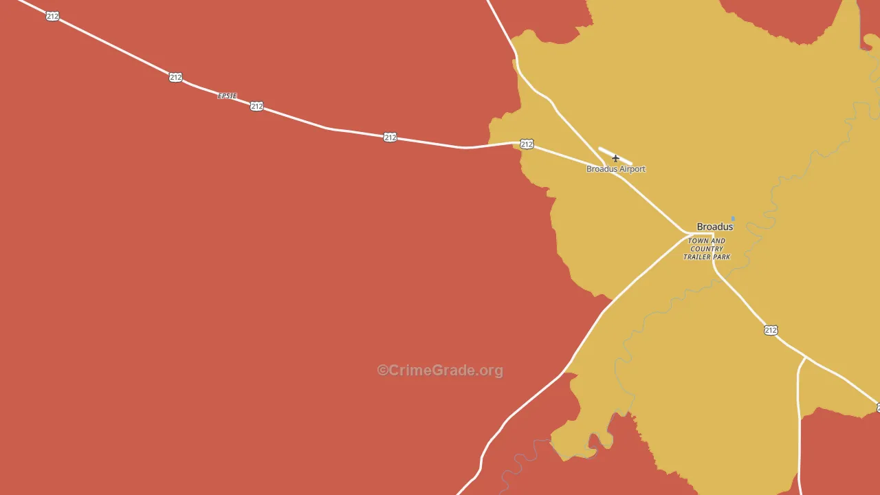Powder River County, MT Map of Burglary Rates