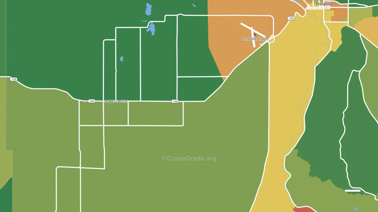 Powell Butte, OR Map of Burglary Rates