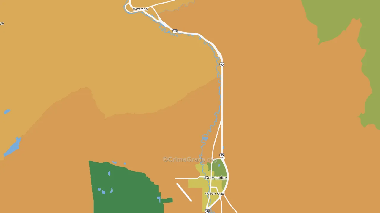 Powell County, MT Map of Burglary Rates