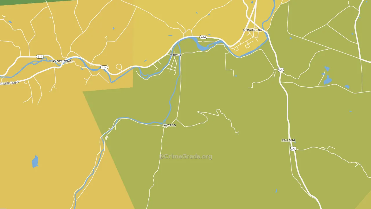 Powell, PA Map of Burglary Rates