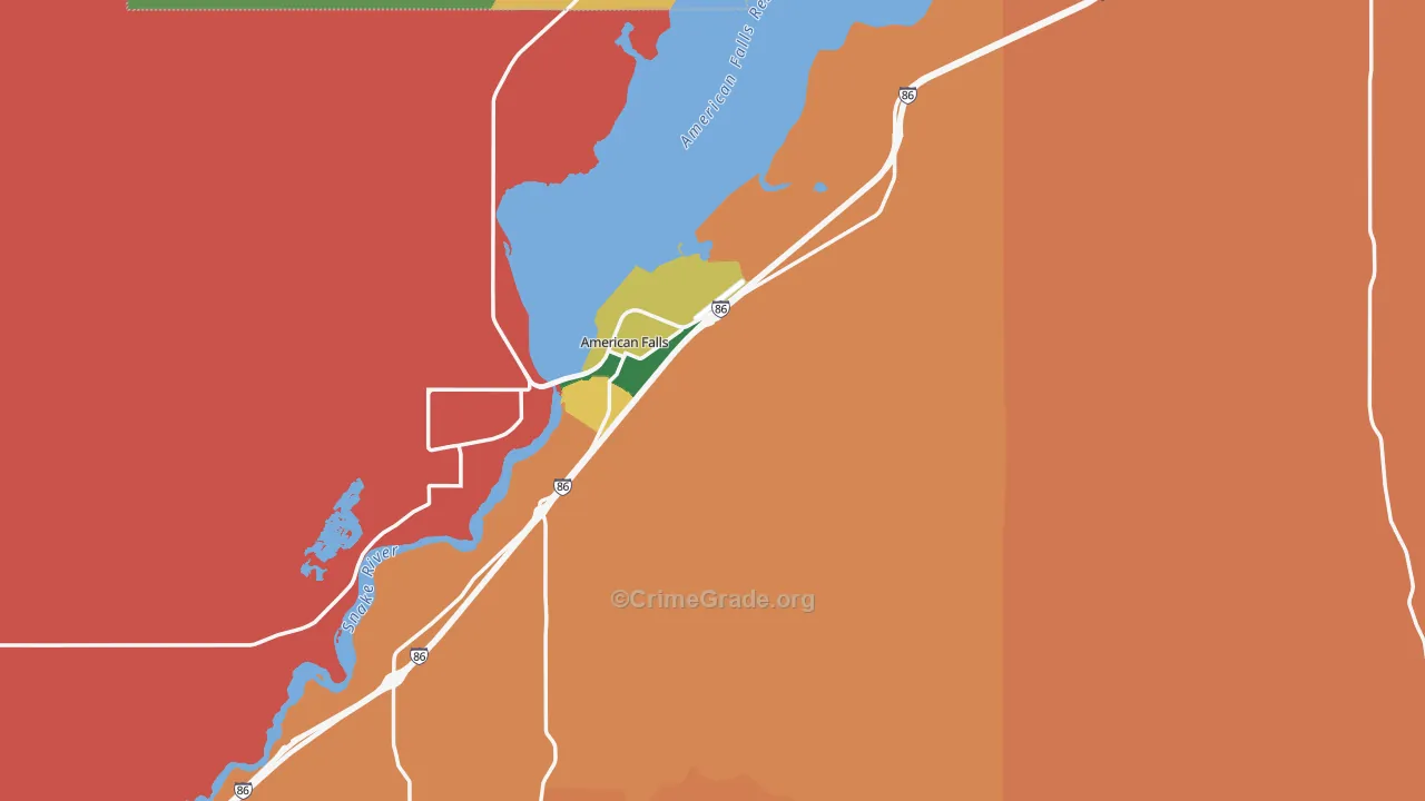 Power County, ID Map of Burglary Rates