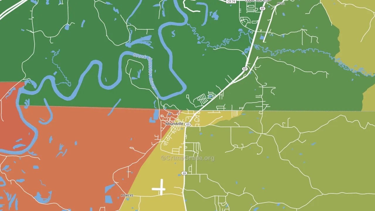 Powers, AL Map of Burglary Rates