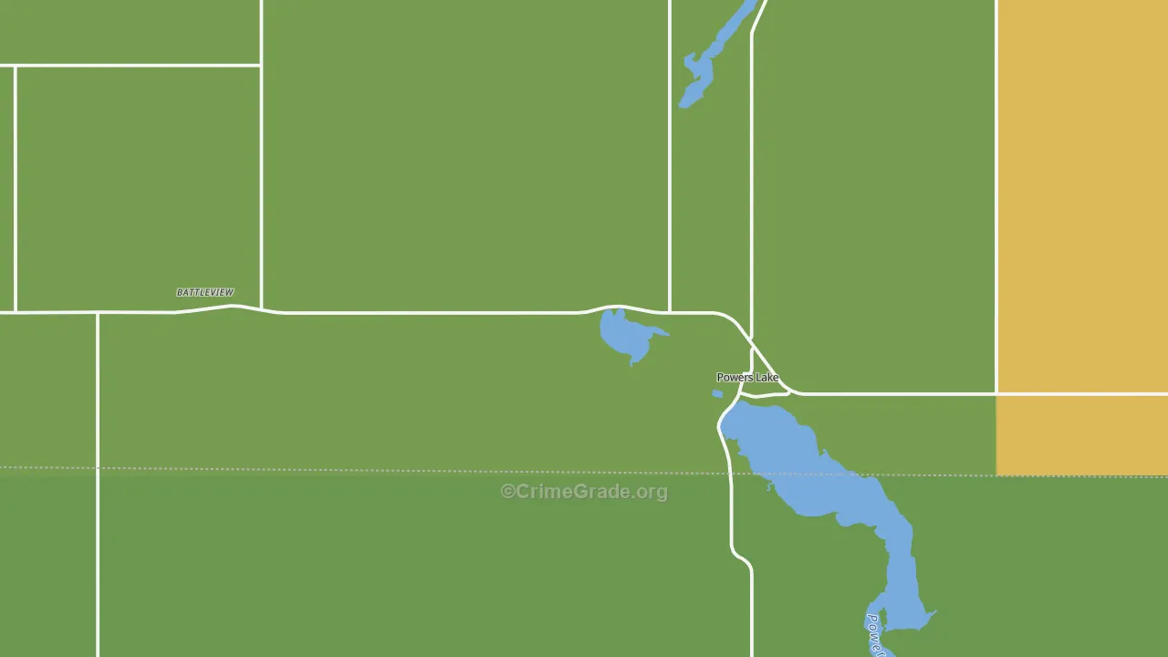 Powers Lake, ND Map of Burglary Rates