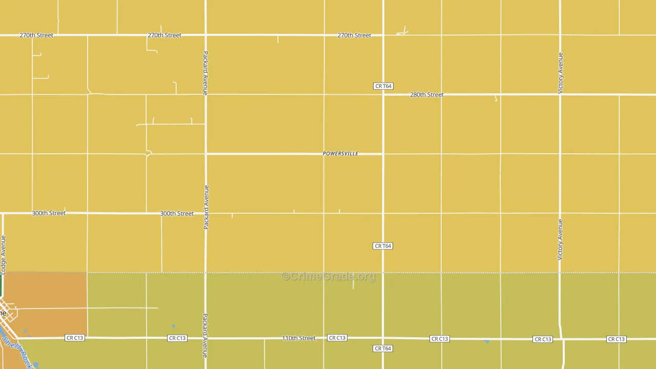 Powersville, IA Map of Burglary Rates