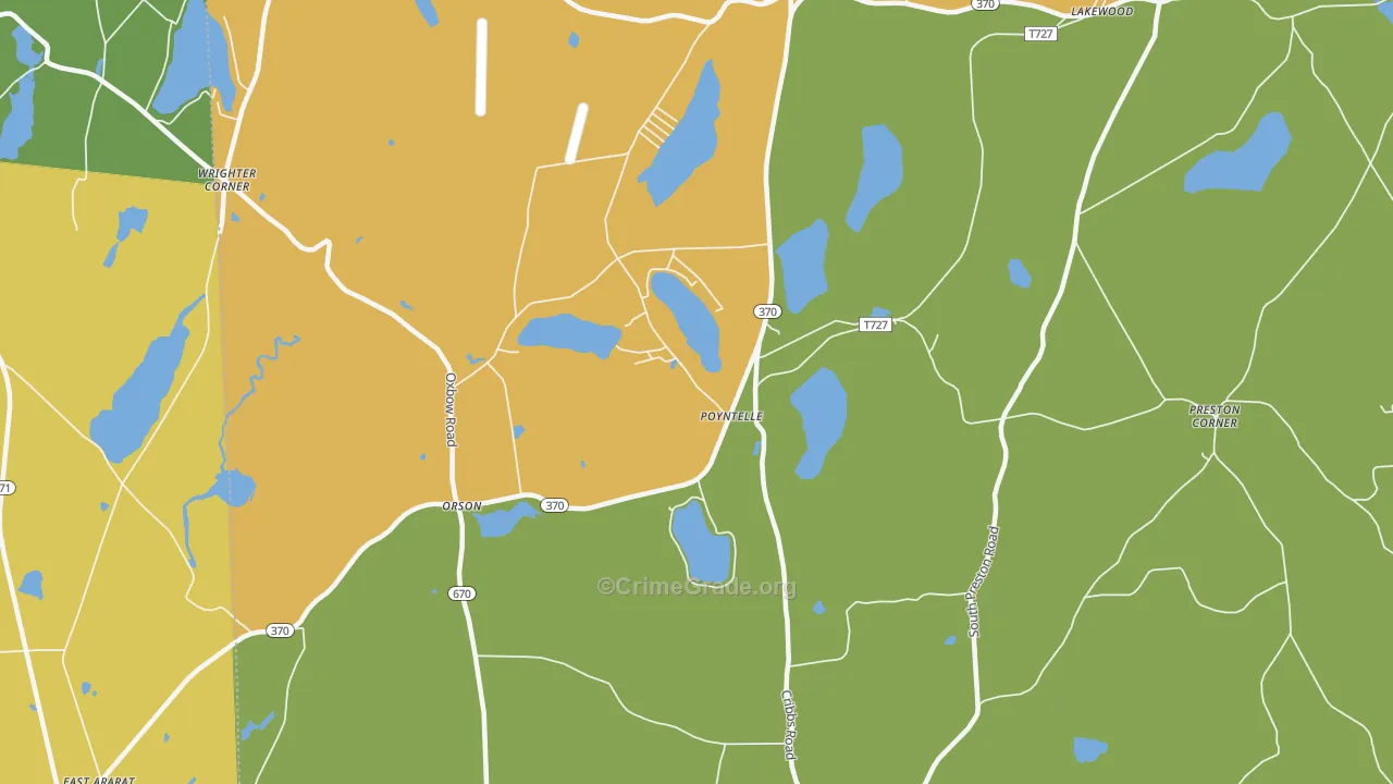 Poyntelle, PA Map of Burglary Rates