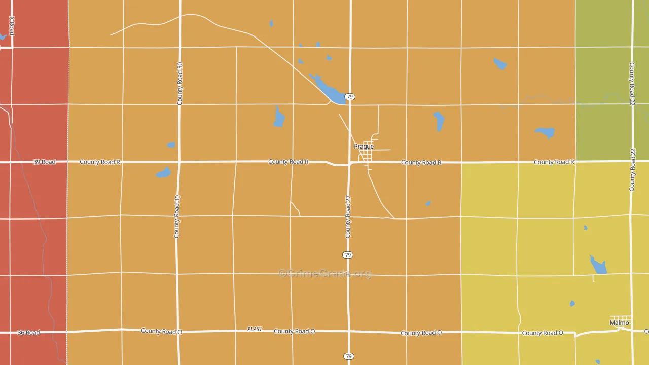 Prague, NE Map of Burglary Rates