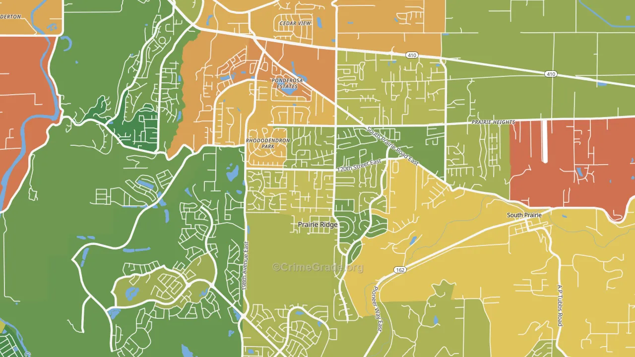 Prairie Ridge, WA Map of Burglary Rates