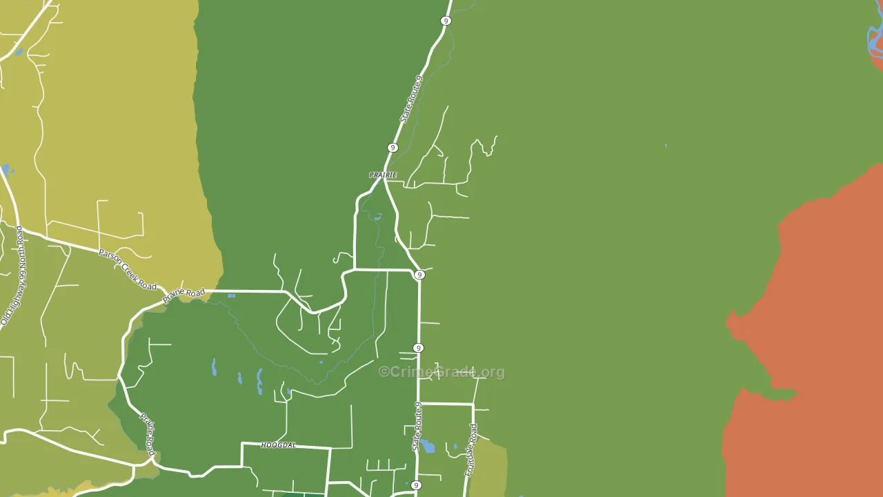 Prairie, WA Map of Burglary Rates