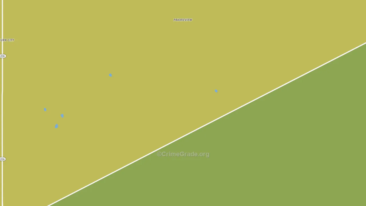 Prairieview, NM Map of Burglary Rates