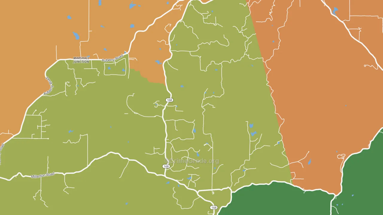 Prather, CA Map of Burglary Rates
