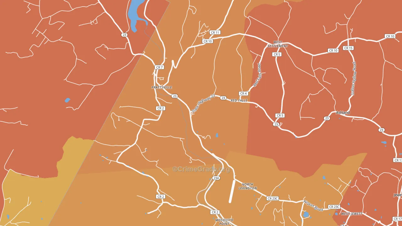 Prattsville, NY Map of Burglary Rates