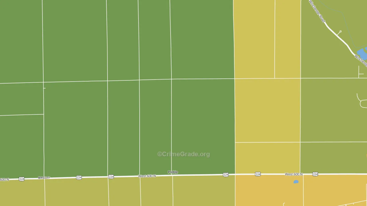 Preble, IN Map of Burglary Rates