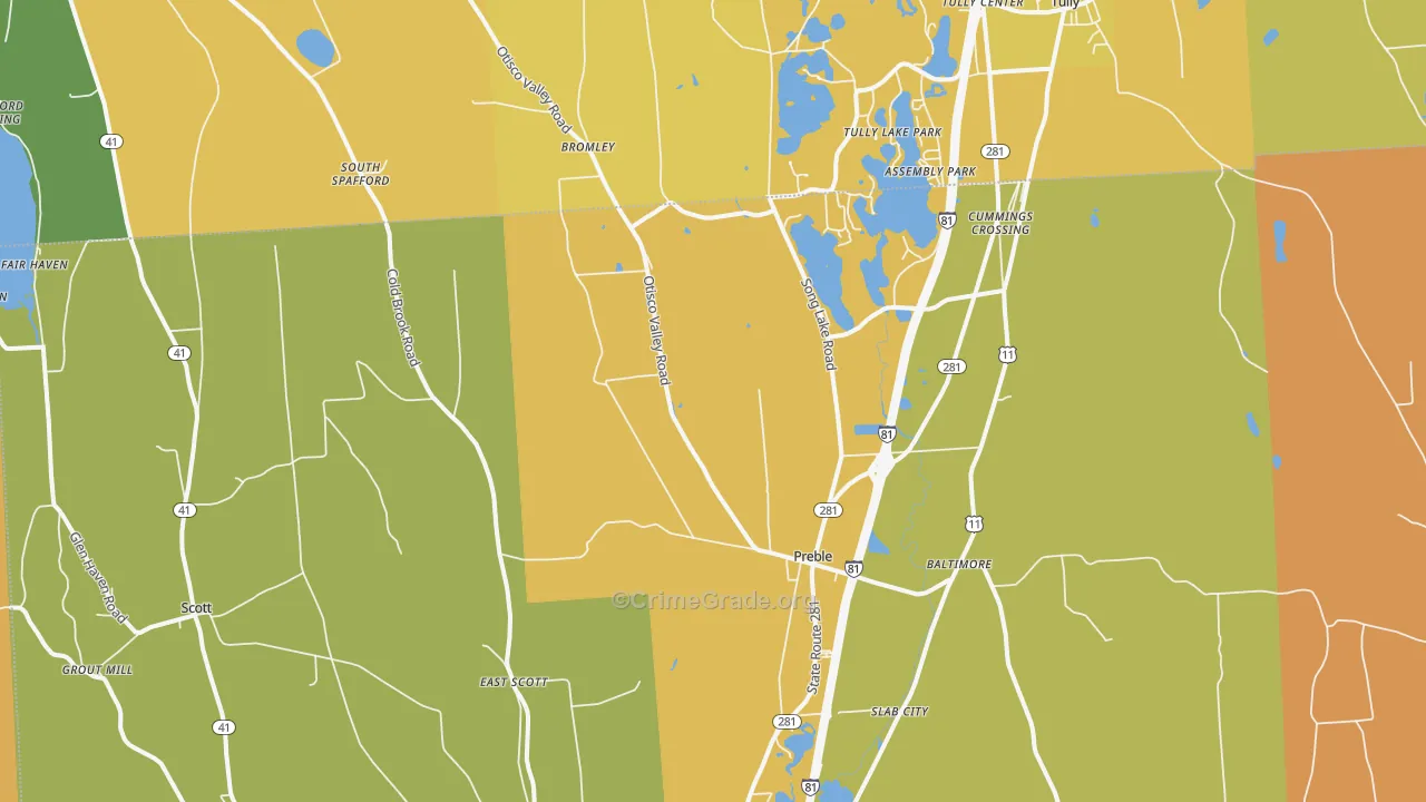 Preble, NY Map of Burglary Rates