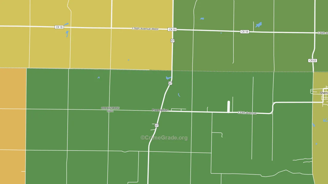 Preemption, IL Map of Burglary Rates