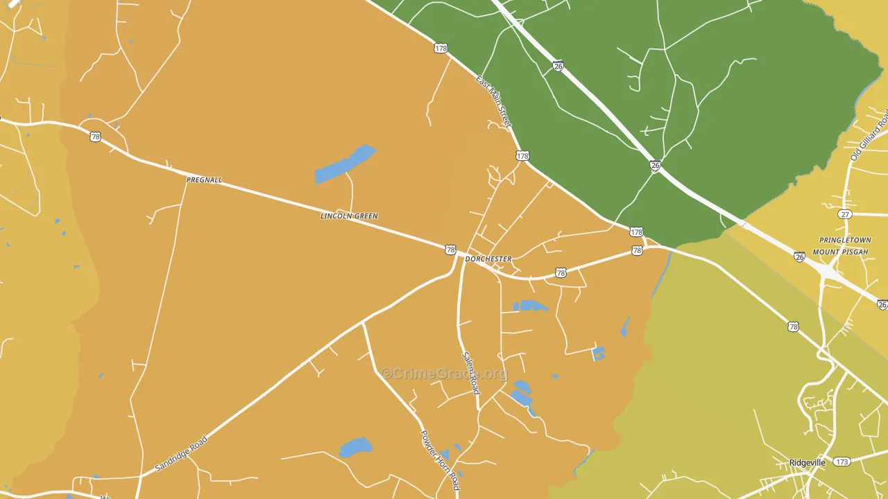 Pregnall, SC Map of Burglary Rates