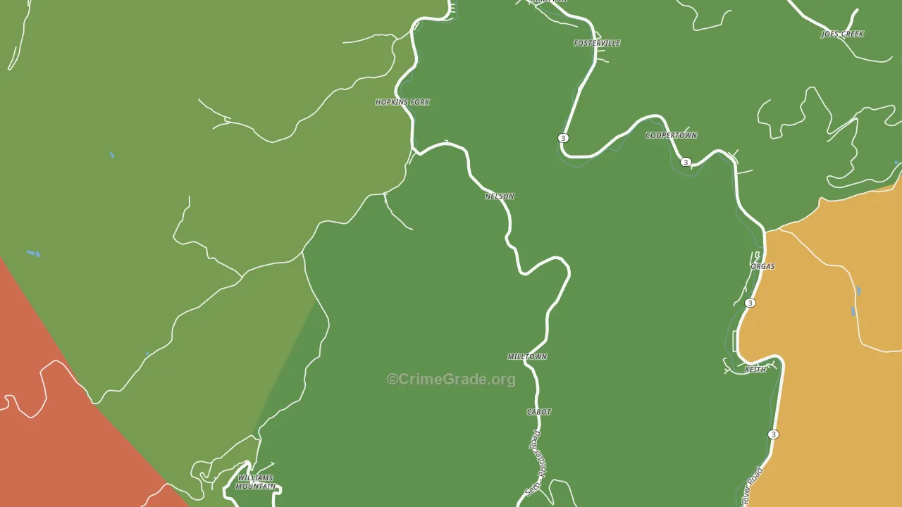 Prenter, WV Map of Burglary Rates