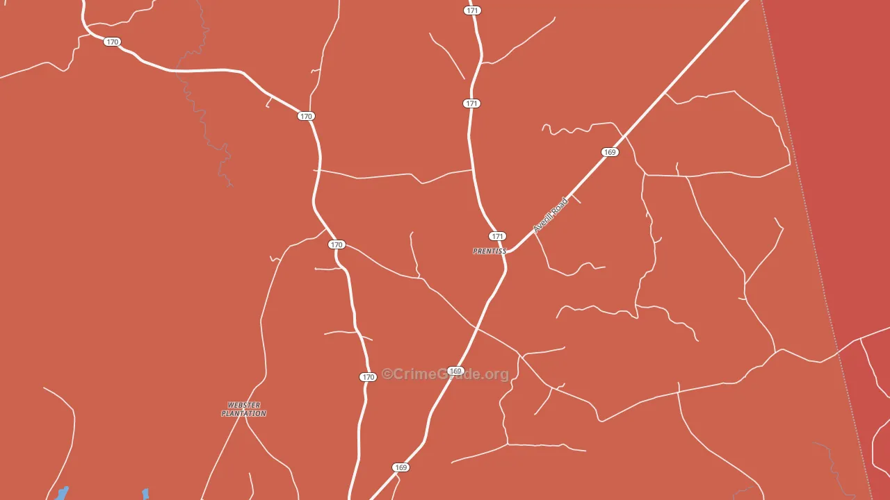 Prentiss, ME Map of Burglary Rates