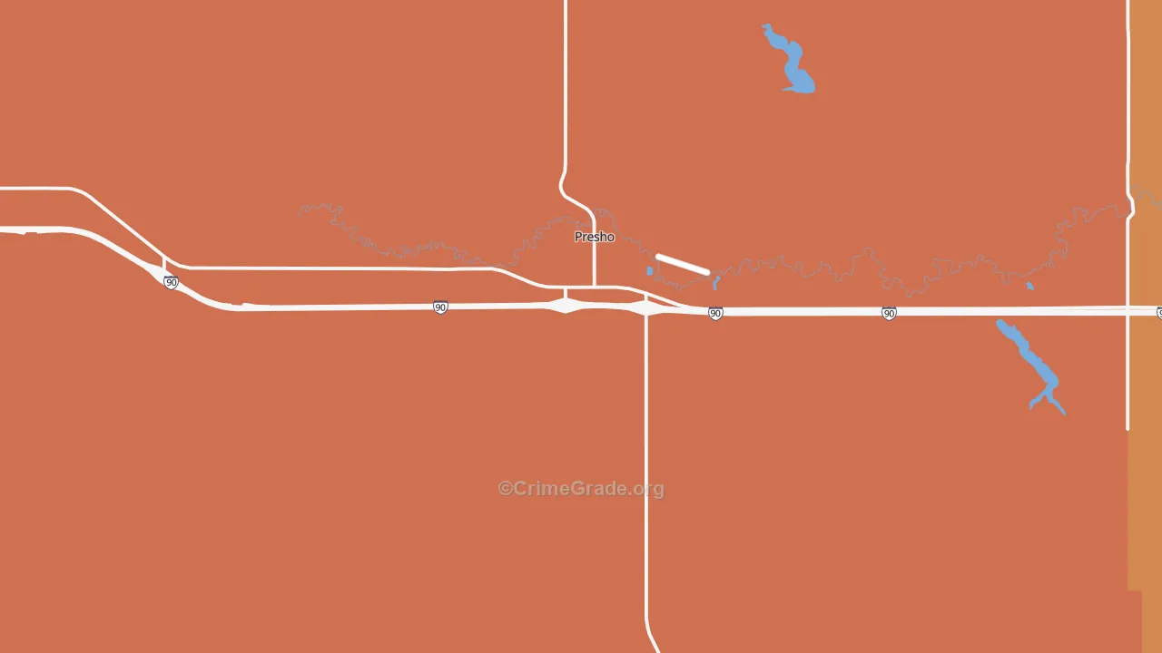 Presho, SD Map of Burglary Rates