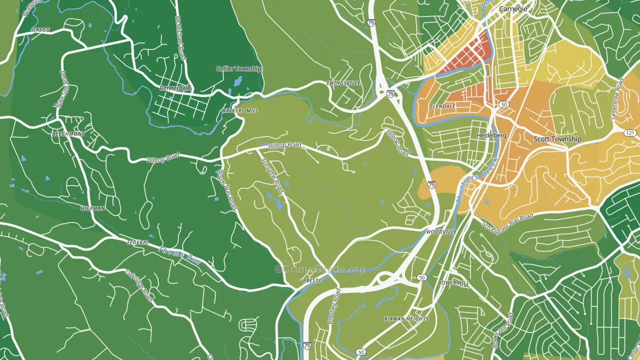 Presto, PA Map of Burglary Rates