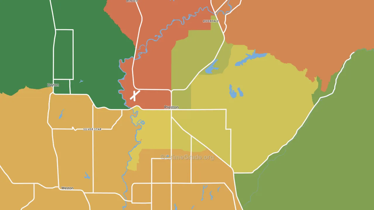 Preston, ID Map of Burglary Rates