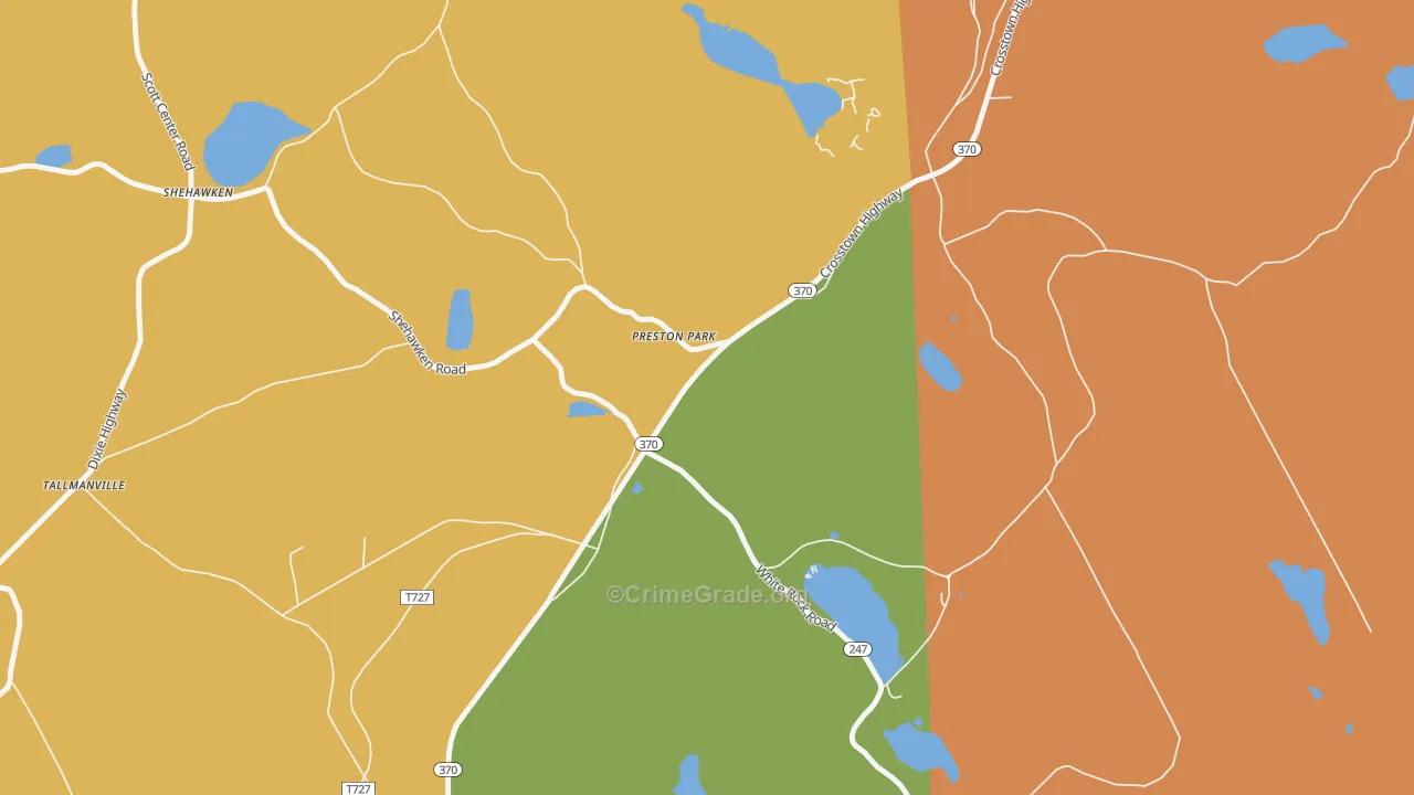 Preston Park, PA Map of Burglary Rates