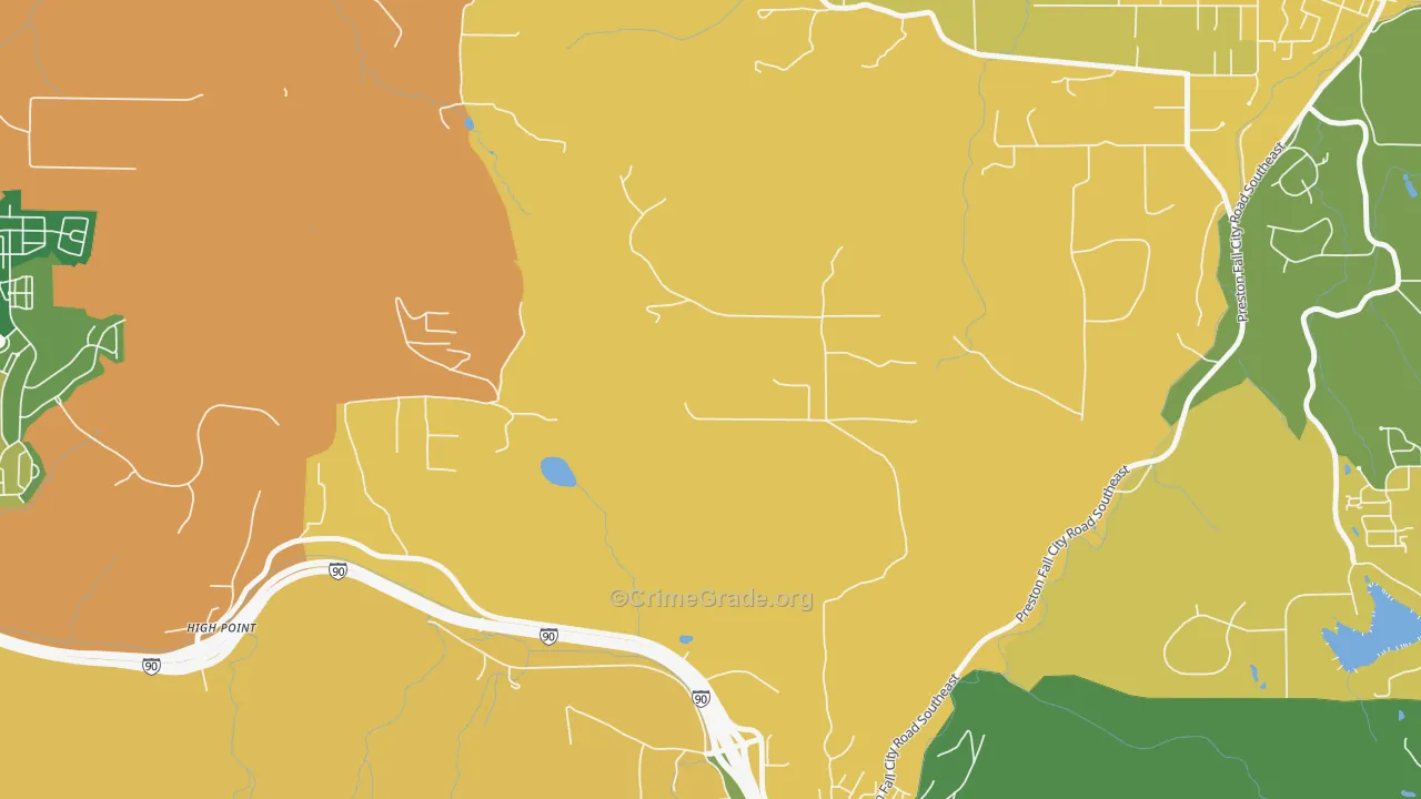 Preston, WA Map of Burglary Rates
