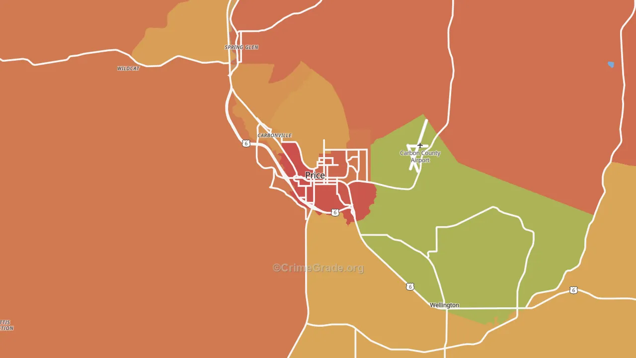 Price, UT Map of Burglary Rates