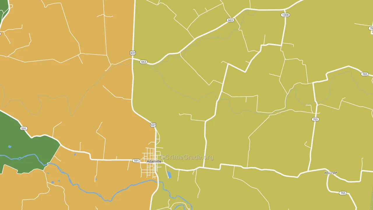 Prices Mill, KY Map of Burglary Rates
