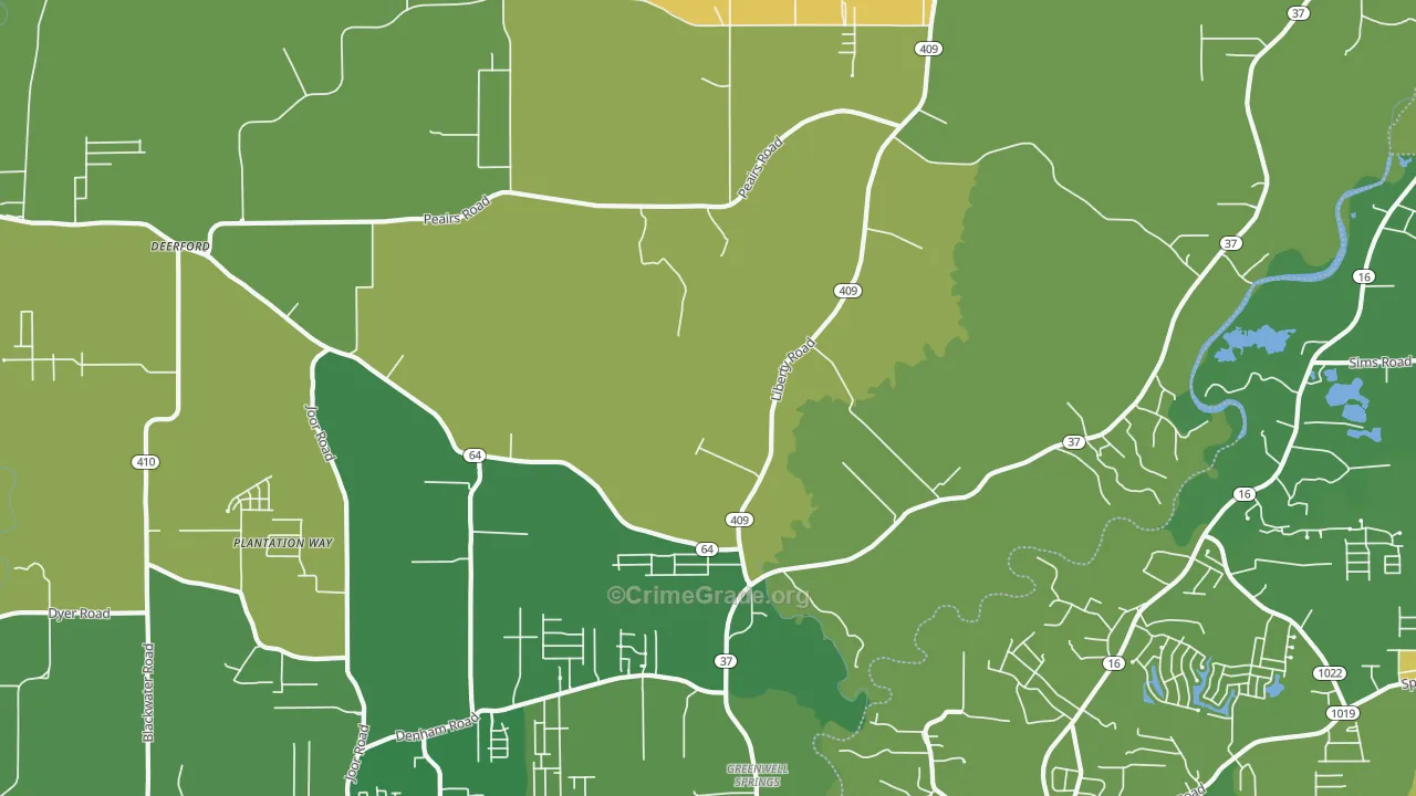 Pride, LA Map of Burglary Rates