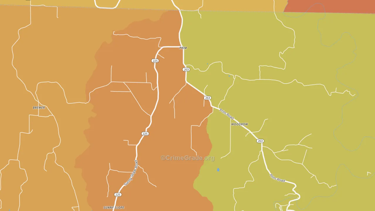 Prim, AR Map of Burglary Rates