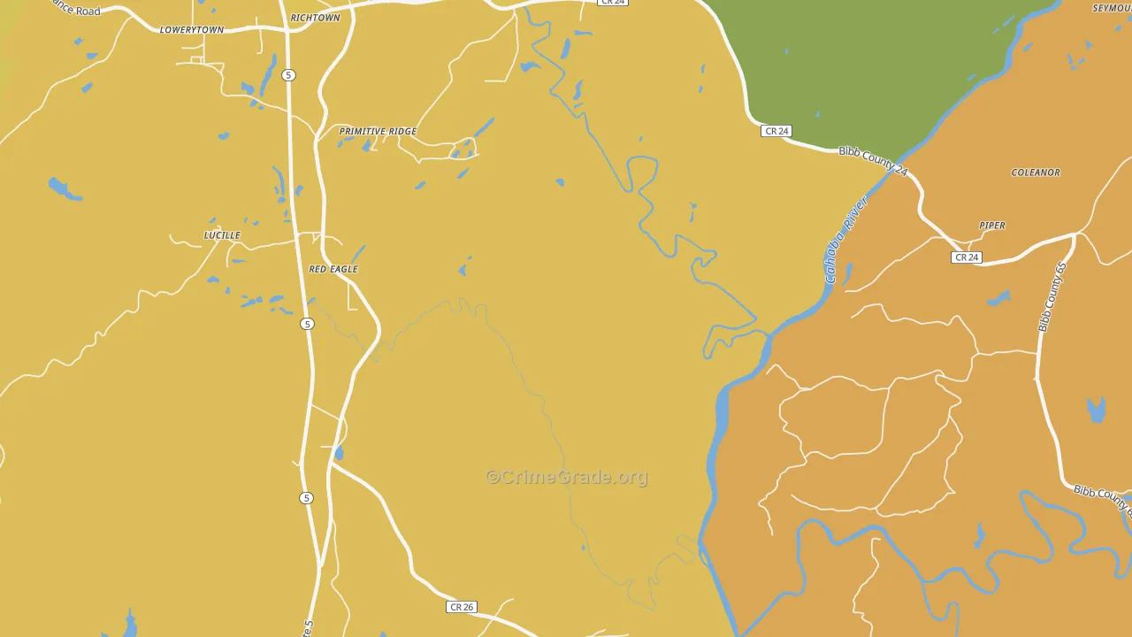 Primitive Ridge, AL Map of Burglary Rates